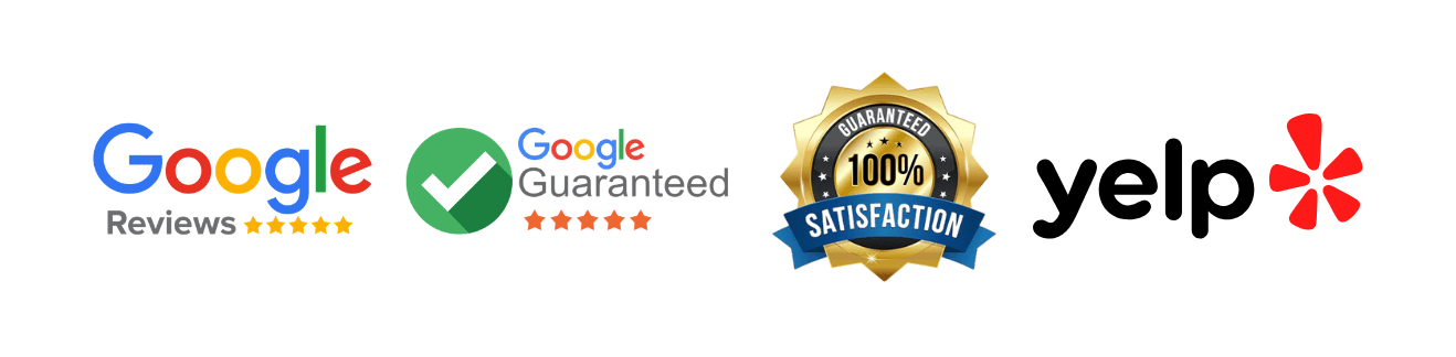 Google Reviews, Google Guaranteed, Yelp, and BBB logos
